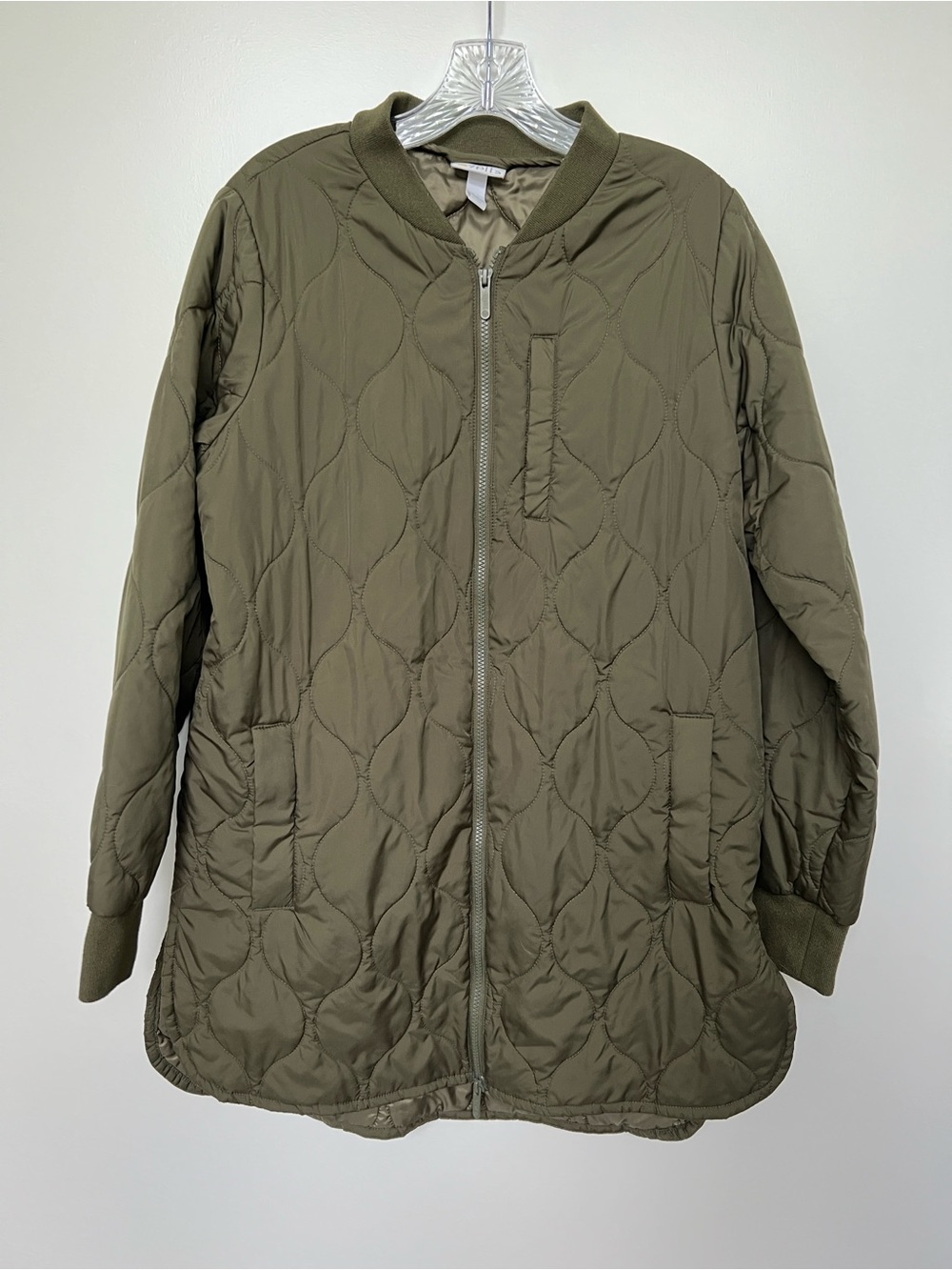 Zella Olive Quilted Long Bomber Jacket - Women - Picture 3 of 5